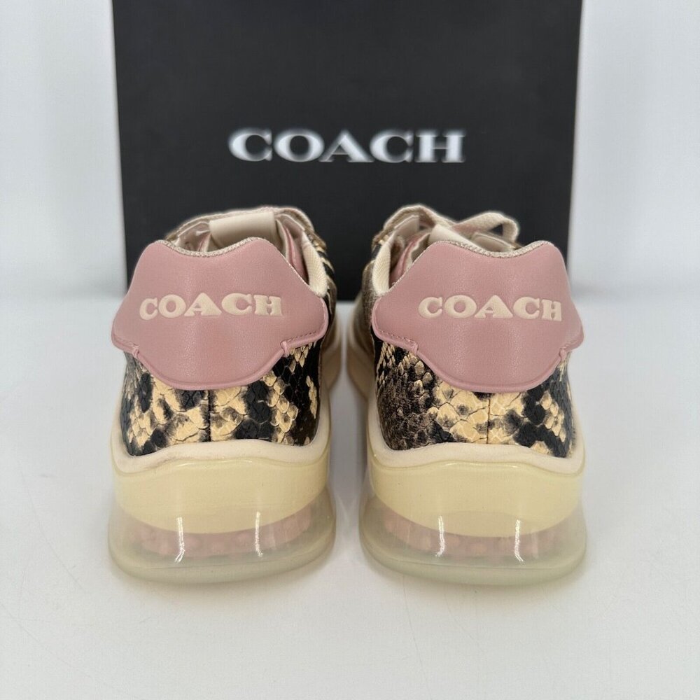 Coach Women's Citysole Court Sneakers in Snakeskin/Pink Suede - Size 7 B Lace-up - Picture 5 of 7